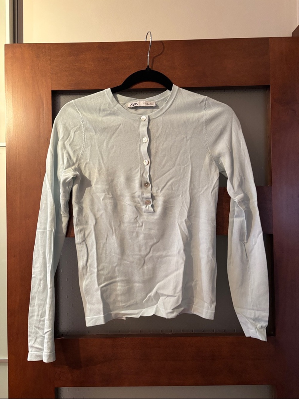 Zara Pale Blue Long Sleeve Top